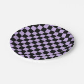 Gecontroleerde lavender en zwart papieren bordje (Gekanteld)