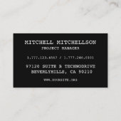 Gecontroleerde lichte bandbreedte visitekaartje (Achterkant)