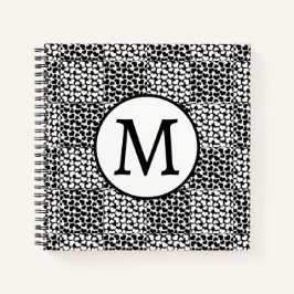 Gecontroleerde liefde in zwart-wit notitieboek