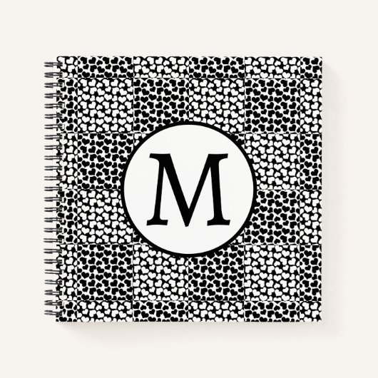 Gecontroleerde liefde in zwart-wit notitieboek (Voorkant)