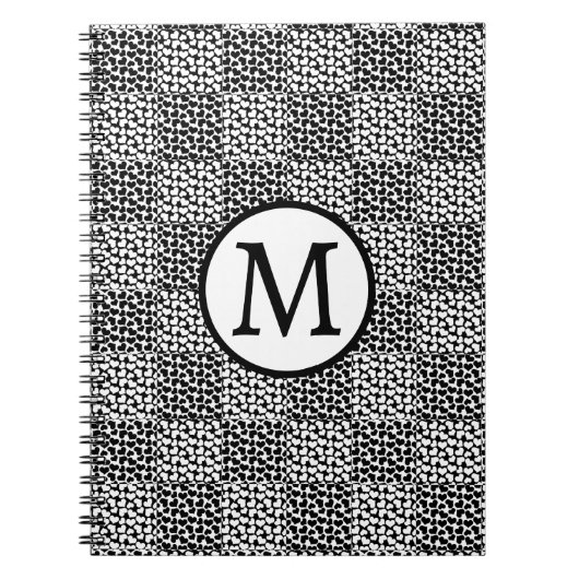 Gecontroleerde liefde in zwart-wit notitieboek (Voorkant)