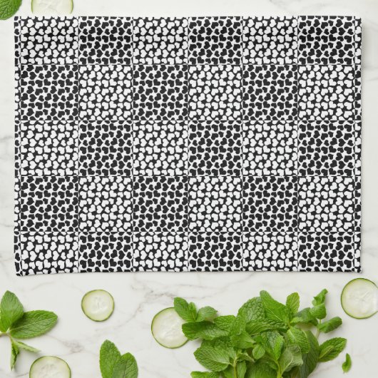 Gecontroleerde liefde in zwart-wit theedoek (Gevouwen)