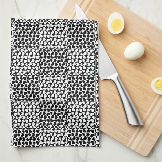 Gecontroleerde liefde in zwart-wit theedoek (Quarter Fold)