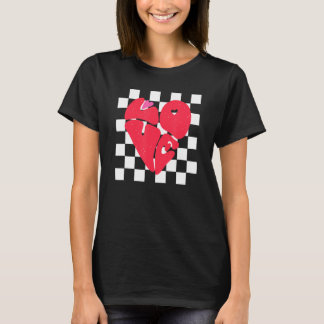 Gecontroleerde liefdesValentijnsdag Groovy Heart C T-shirt