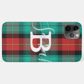 Gecontroleerde monogram groene & rode Tartan Case-Mate iPhone Case (Achterkant (horizontaal))