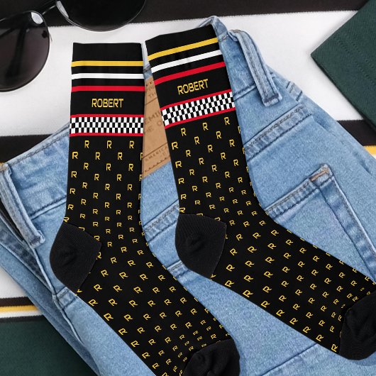 Gecontroleerde naam van aangepast logo vlag Rood Sokken