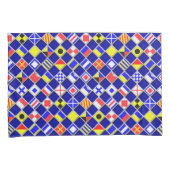 Gecontroleerde Nautical Signal Flags Navy Blue Kussensloop (Voorkant-Rechts)