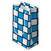 Gecontroleerde omlijnde Turquoise en Black Klein Cadeauzakje (Voorkant Gekanteld)