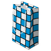 Gecontroleerde omlijnde Turquoise en Black Klein Cadeauzakje (Achterkant Gekanteld)