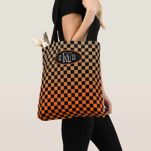 Gecontroleerde Oranje zand Tote Bag (Dichtbij)