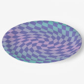 Gecontroleerde Paarse blauwe gradiënt Ombre Papieren Bordje (Gekanteld)