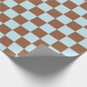 Gecontroleerde pastblauw en bruin cadeaupapier (Hoek)