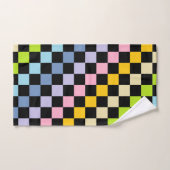 Gecontroleerde pasteelregenboog zwart bad handdoek (Handdoek)