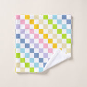 Gecontroleerde pastelregenboog bad handdoek (Wasdoekje)