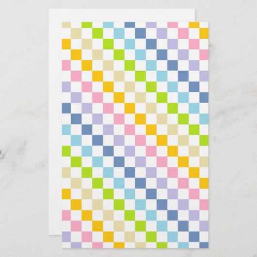 Gecontroleerde pastelregenboog briefpapier (Voorkant / Achterkant)