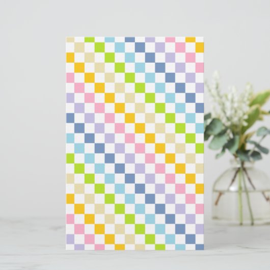 Gecontroleerde pastelregenboog briefpapier (Staand voorkant)