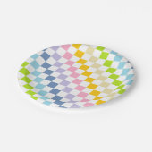 Gecontroleerde pastelregenboog papieren bordje (Gekanteld)