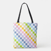 Gecontroleerde pastelregenboog tote bag (Achterkant)