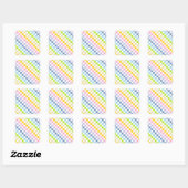 Gecontroleerde pastelregenboog vierkante sticker (Vel)