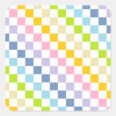 Gecontroleerde pastelregenboog vierkante sticker (Voorkant)