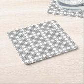 Gecontroleerde patches in zwart-wit patroon kartonnen onderzetters (Schuin)