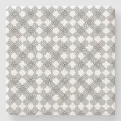 Gecontroleerde patches in zwart-wit patroon stenen onderzetter (Voorkant)