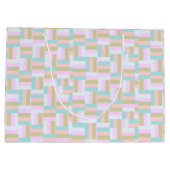 Gecontroleerde patroonroze/blauw-groen/goud/wit groot cadeauzakje (Achterkant)