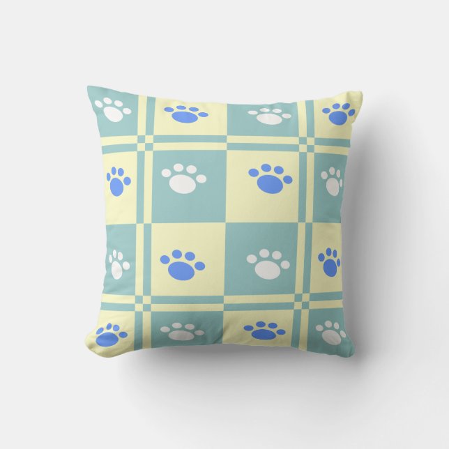 Gecontroleerde Paw Pillow Kussen (Voorkant)
