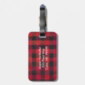 Gecontroleerde Plays Red en Black Bagagelabel (Achterkant verticaal)