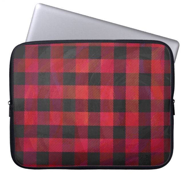 Gecontroleerde Plays Red en Black Laptop Sleeve (Voorkant)