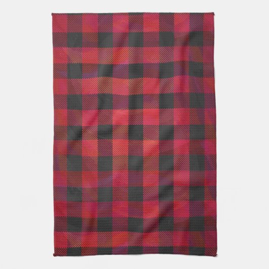 Gecontroleerde Plays Red en Black Theedoek (Verticaal)