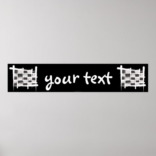 Gecontroleerde ractbanner voor penseel met vlag poster (Voorkant)