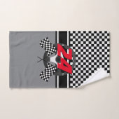 Gecontroleerde racten met zwart en wit bad handdoek (Handdoek)