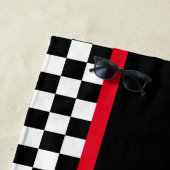 Gecontroleerde ractenrood en zwart strandlaken (In situ)