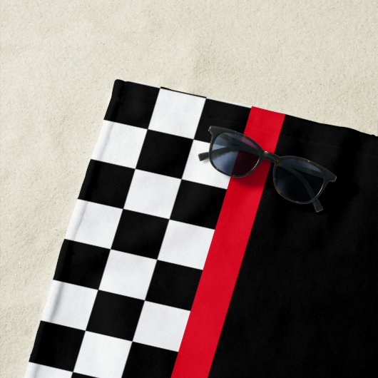 Gecontroleerde ractenrood en zwart strandlaken (In situ)