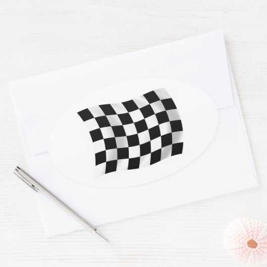 Gecontroleerde ractsticker ovale sticker (Envelop)