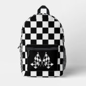 Gecontroleerde ractvlaggen bedrukte rugzak (Voorkant)