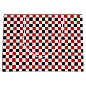 Gecontroleerde Red-White-Black-Gift-tas, groot Large Cadeautasje (Voorkant)
