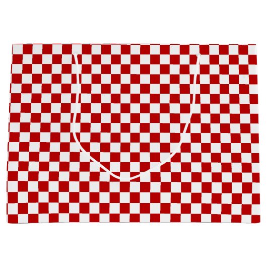 Gecontroleerde Red-White-Gift tas, groot Large Cadeautasje (Voorkant)