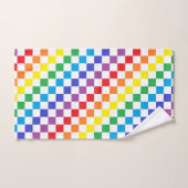 Gecontroleerde regenboog bad handdoek (Handdoek)