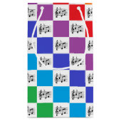 Gecontroleerde regenboog en muzieknotities klein cadeauzakje (Achterkant)