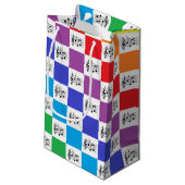 Gecontroleerde regenboog en muzieknotities klein cadeauzakje (Achterkant Gekanteld)