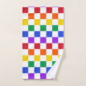 Gecontroleerde regenboog gekleurd bad handdoek (Handdoek)