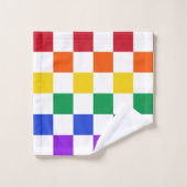 Gecontroleerde regenboog gekleurd bad handdoek (Wasdoekje)