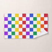 Gecontroleerde regenboog gekleurd bad handdoek (Handdoek)