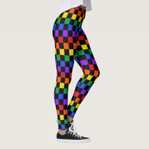 Gecontroleerde regenboog gekleurd leggings