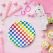 Gecontroleerde regenboog papieren bordje (Feest)
