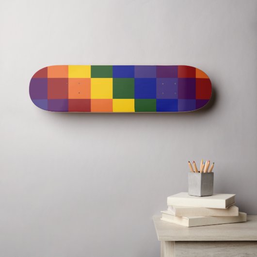 Gecontroleerde regenboog persoonlijk skateboard (Muurkunst (Horizontaal))