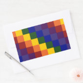 Gecontroleerde regenboog rechthoekige sticker (Envelop)