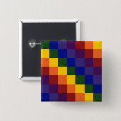 Gecontroleerde regenboog vierkante button 5,1 cm (Voorkant /achterkant)